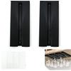 mongtsamz Porta Bicchiere da Vino Sospeso, Squisito, Nessuna Perforazione Richiesta, Grande Capacità, Stendino per Bottiglie, per Bar Cucina Armadietto del Vino Collezione di Bicchieri da Vino (Nero, 2 Pcs)
