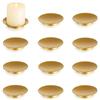 Inweder Porta Candele Piastra Portacandele Vassoio - Set di 12 Ferro Rotonda Porta Candela da 10.8cm per Candele a Colonna Inweder Oro Porta Candela Natalizia Inweder Halloween Matrimonio Decorazione Casa