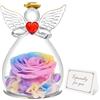 Miofula Festa della Mamma Idee Regalo Mamma Nonna,Rosa Stabilizzata Figurine Angelo Regalo Donna Compleanno,Rosa Eterna Regali Festa della Mamma,Fiori Stabilizzati Regali Donna Fidanzata Anniversario