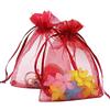 Dulcicasa 100 sacchetti in organza, 17 x 23 cm, sacchetti regalo, per festival, feste e matrimoni (rosso)