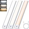 TRUMPETS 30CM Luce Armadio Con Sensore Movimento 3 Colore 2500mAh USB-C Ricaricabile, LED Sottopensile 3 Modalità Magneti, Per Cucina, Scale