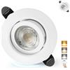Aulaiyi Faretti LED da Incasso per Cartongesso Dimmerabile 230V, 5.5W 600LM IP44 Faretto Incasso Ultra Piatti 68mm, Caldo/Neutro/Freddo Faretti LED Soffitto Ruotabile a 45° per Bagno, Set di 1 Bianco