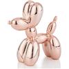 AMOIENSIS Rosegold Balloon Dog Statue Decor, 4 inch Electroplate Animal Sculpture, Small Eclectic Decor for Shelf and Desktop