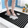 JUNANDHBAO Tappetino Doccia, 1 Pezzo Tappetino da Bagno Antiscivolo, 43x65cm Tappeto per Piatto Doccia per il Pavimento del Bagno, Pieghevole e Tagliabile, per Sauna o Vasca da Bagno, Nero