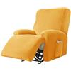 WWQQKJ Copripoltrona Elastico Relax Velluto, Copripoltrona Relax Reclinabile 4 Pezzi Morbido Copripoltrona Relax Antiscivolo Copripoltrona Reclinabile con Tasche per Soggiorno(Doro)
