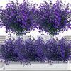 Elecoutek 12 Mazzi Fiori Finti da Esterno Arbusti Artificiali Resistenti ai Raggi UV Piante Artificiali Decorative per Giardino, Vaso, Balcone, Casa, Ufficio, Giardino, Patio, Centrotavola (Viola)