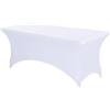 ANNAFRIS Tovaglia Estensibile 6 feet Copritavolo Rettangolare con Elastico | Bianco, 183x76x76cm,Lavabile Copertina da Letto di Bellezza, per Patio, Matrimoni, Banchetti