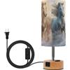 famyily Cavallo Colorful Touch Lampade Da Tavolo Luce Notte con USB C+A Porte Lampadine Incluse per Casa