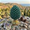 Generico Pigna di Caltagirone in ceramica siciliana decorata a mano colore verde - rosso - giallo - blu - fumè 30 cm (Verde)