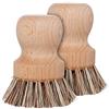 liuduo Spazzola per pulizia per pentole in ghisa, realizzata in 100% legno di faggio e setole in fibra naturale, confezione da 2