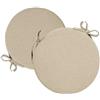 Russo Tessuti Cuscino Rotondo Imbottiti Laccetti per Sedie Sgabelli da Pranzo Portatili Pocket-Beige-2 Cuscini