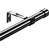 Harrms Bastone per tende Nero estensibile, 76-116cm, bastone per tende regolabile in metallo, bastone per tende con staffe e terminali per camera da letto, soggiorno