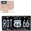 Culnflun Targa Vintage in Metallo con Scritta Route 66 USA R66, Decorazione da Parete per Auto, Garage, casa, Bar, caffetteria, retrò, Ferro, 30 x 15 cm.