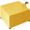 moismk Copri Pouf Elasticizzato Quadrato 90 x90 75x75, Copripoggiapiedi 50x50 100x100 Grande Lavabile e Rimovibile Cover, Morbida e Protettiva per Poggiapiedi e Sgabelli(Giallo,90x90x50cm)