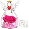 Miofula Festa della Mamma Idee Regalo Mamma Nonna,Rosa Stabilizzata Figurine Angelo Regalo Donna Compleanno,Rosa Eterna Regali Festa della Mamma,Fiori Stabilizzati Regali Donna Fidanzata Anniversario