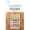 Schmetz 5 aghi stretch per macchine da cucire (a pistone piatto), per tessuti elasticizzati, 130/705 H-S, spessore 75/11 / 90/14