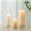 Romadedi Porta Candele Vetro Centrotavola - Set di 3 Portacandele da Tavolo Moderno per Candele Colonna Galleggiante Lumini Vaso Decorativi per Natalizie Matrimonio Feste Decorazioni Casa, 10/15/20 cm