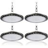 Fynokst Faretto LED UFO 200W, 30000LM 6000K Lampada da Officina, Super Luminose Bianco Freddo, IP66 Impermeabile Industriale Faretto, Lampada LED per Garage, Officina, Fabbrica, Corridoio 4 Pack