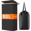 Lifewit Cesto Portabiancheria Salvaspazio, Cesta Biancheria Sporca con Coperchio, Porta Biancheria Sporca Slim per Bagno, Laundry Basket per Camera da Letto, Bagno, Lavanderia, 80 L, Nero
