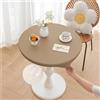 Morbuy Tovaglia Rotonda Giardino Exterior Impermeabile Tovaglie da Tavola, Pelle PU Tovaglia Antimacchia Lavabile per Salotto Pranzo, con Bordo Elastico (Cammello,Tavolo Diametro 90cm)