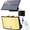 MinPea Lampade solari per esterni con rilevatore di movimento, 1 pezzo 226 luci solari LED, 3 modalità di illuminazione IP65, impermeabile, angolo di illuminazione 180°, lampada da parete solare per