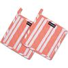 Encasa XO 21 cm Forno Microonde Potholders (2 pz Set) per cucina cucina e cottura - Resistente al calore, protezione delle mani da utensili caldi - Strisce Arancioni Franca