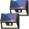vighep Luce Solare Led Eesterno, 2 Pezzi 3 Modos Faretti Solari a Led da Esterno, IP65 Impermeabile Lampada Solare da Esterno con Sensore di Movimento per Giardino Ponte Garage-Bianco Caldo