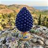 Generico Pigna di Caltagirone in ceramica siciliana decorata a mano colore verde - rosso - giallo - blu - fumè 30 cm (Blu)