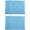 MSV - Set di 2 tappetini da bagno in microfibra di ciniglia - Pelo lungo, antiscivolo - Lavabili in lavatrice - Comodo anello per appenderli - Comfort e igiene ottimizzati - Azzurro - 40x60 cm