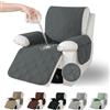 Jinfanshurich Fodera per poltrona con tasche, antiscivolo e lavabile, per poltrona relax e poltrona TV, protezione perfetta contro peli di animali, macchie e usura, grigio scuro