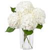 DuHouse 3 ortensie artificiali grandi, 50 cm, in lattice, realistiche al tatto, ortensie per casa, bouquet di nozze, centrotavola, feste, soggiorno, decorazione (bianco)