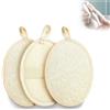 Hsyadazi 3 pezzi Luffa spugna esfoliante corpo scrub spugna naturale luffa per uomo e donna, spugna da doccia riutilizzabile per SPA, cucina e campeggio (beige)