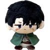 Zhongkaihua Levi Figura Peluche Ciondolo Anime Levi Seduto Cuscino Cuscino Ripieno PP Cotone Portachiavi Borsa Decorazione per la Casa per i Fan
