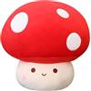 SNOWOLF 30 cm fungo peluche giocattolo 3D morbido fungo peluche cuscino Kawaii Squishy bambola pieno abbraccio cuscino regalo per ragazze bambini donne decorazione Natale San Valentino festa (rosso)