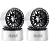 INJORA 4PCS RC 2,2 Cerchioni Metallo Beadlock Wheel Rim per RC Rock Crawler Axial SCX10 RR10 Wraith 90048 90018 Traxxas TRX4 (Nero)