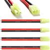 YIXISI 2 Paia Compatibile con Mini-Tamiya Adattatore, Compatibile con Mini-Tamiya Maschio e Femmina Connettore Batteria, con Cavo in Silicone 10cm 14AWG, per Veicoli RC e Batterie Lipo