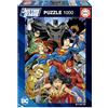 Educa - Puzzle 1000 pezzi Fumetti DC Justice League | Puzzle supereroi | Misura 48x68 cm | Include colla Fix | Per adulti 14+ (19935)