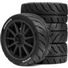 Caruner 4 pneumatici per ruote auto RC 68 x 27 mm mozzo esagonale 12 mm RC parti di ricambio per 1/10 MST Rally Tamiya XV02 TT01 KYOSHO HPI Sakura YOKOMO Touring RC Car (nero)