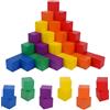 GOTHINK Cubi di Legno Colorati, Confezione da 108 Pezzi da 2,5 cm (1 Pollice), Blocchi di Legno Quadrati Grezzi per Puzzle, Fai-da-Te e Impilaggio, Giocattoli per Bambini, Adulti e Aule