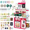 deAO Cucina Giocattolo per Bambini, Gioco di Ruolo da Cucina in Miniatura con Luce Suono Acqua Vapore e Accessori da Cucina, Cucina Studio con Frigorifero Lavastoviglie Fornello Lavello Forno Cibo