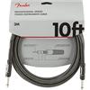 Fender Cavo Serie Professionale, 10ft, 22 AWG, Schermatura a Spirale, Connettori Nichelati, Suono Puro Senza Perdita, Grigio Tweed