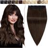 SEGO Extension Capelli Veri Clip Fascia Unica Folta 40cm 80g 100% Remy Human Hair Extensions Singole Larga #4 Marrone Medio