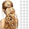 Theaque 30 mini fermagli per capelli con perle, per ragazze, con strass, antiscivolo, graziosi fermagli per capelli a forma di piccolo fiore per donne, decorazioni per matrimoni