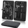 URAQT Tagliaunghie Set Professionale, 24 Pezzi Grooming Kit Strumenti, Kit Pedicure Manicure Professionale Donne Uomini per Manicure, Grooming con Bella Box (Nero)