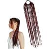 Generico Coda di cavallo elastica con dreadlock,Coda Posticcia Intrecciata Stile Boho con Perline, Extension Capelli Dreadlock Leggera con Elastico per Donna e Uomo, Uso Quotidiano e Festival