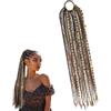 Generico Coda di cavallo elastica con dreadlock,Coda Posticcia Intrecciata Stile Boho con Perline, Extension Capelli Dreadlock Leggera con Elastico per Donna e Uomo, Uso Quotidiano e Festival