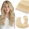 UK-Fashion-Shop Extension Capelli Veri Clip Fascia Unica Remy Human Hair Naturali Umani Lisci One Piece Hair Extension 40 cm (45 g) #613 Biondo Chiarissimo