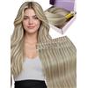 Fshine Geniale Tessitura Capelli Veri Evidenziatore Biondo Cenere Con Biondo Candido Extension Capelli Veri Tessitura Meches 50 g 40 cm Extension Cucite Capelli Veri 18P613
