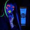 AOOWU Glow in Dark Face & Body Paint, 25ml Pittura per Viso Lavabile, Trucco per Bambini Neon, Sicuro Body Painting per Trucco Halloween, Mardi Gras, Trucco da Party#Blu