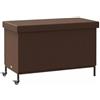 vidaXL Contenitore da Giardino con Ruote Marrone Polyrattan, portaoggetti da Giardino, Contenitore Cuscino da Giardino, Mobile da Giardino
